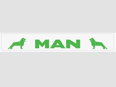 [B0904] Bavette arrière blanche avec logo MAN vert