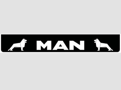 [B0908] Bavette arrière noire avec logo MAN blanc