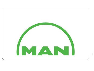 [B0504] Bavette avant blanche avec logo MAN vert
