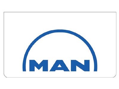 [B0505] White front mudguard with blue MAN logo