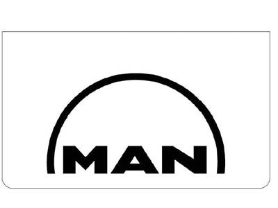 [B0507] Bavette avant blanche avec logo MAN noir