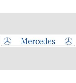 Bavette arrière blanche avec logo MERCEDES bleu