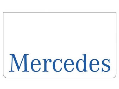 [B0535] Bavette avant blanche avec logo MERCEDES bleu