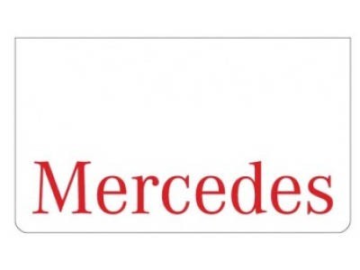 White front mudguard with red MERCEDES logo