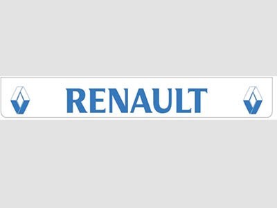 [B0930] Bavette arrière blanche avec logo RENAULT bleu
