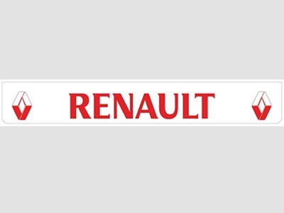 [B0931] Bavette arrière blanche avec logo RENAULT rouge