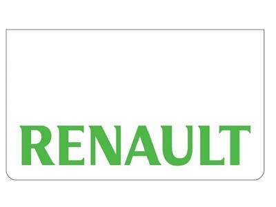 [B0529] White front mudguard with RENAULT logo Green