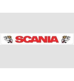 Bavette arrière blanche avec logo SCANIA rouge et Svempas