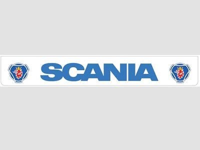 White rear mudguard with blue SCANIA logo and Griffon