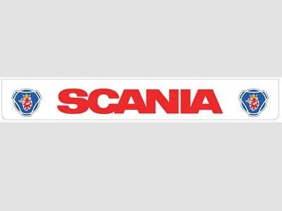 Bavette arrière blanche avec logo SCANIA rouge et Griffon