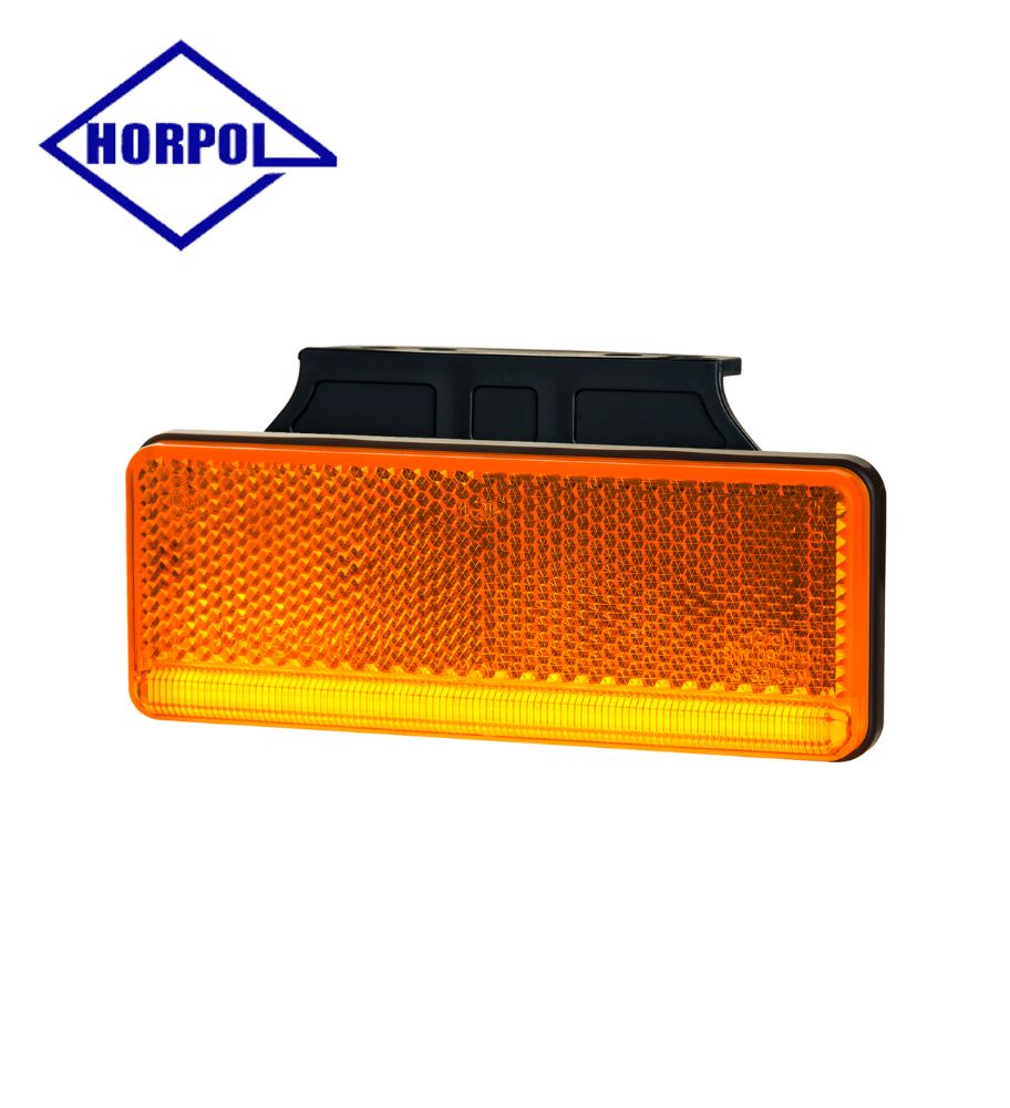 Horpol feu de position rectangulaire slim orange support