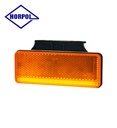 Horpol feu de position rectangulaire slim orange support