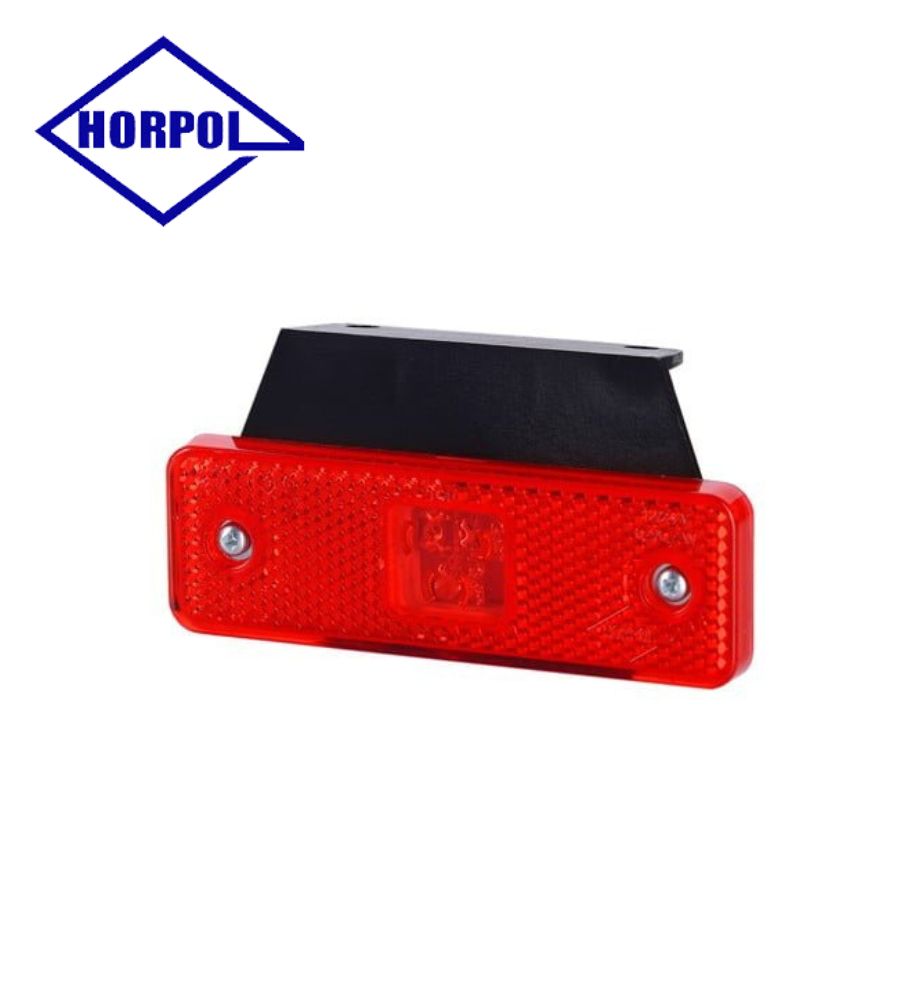 Horpol feu de position rectangulaire catadioptre support rouge