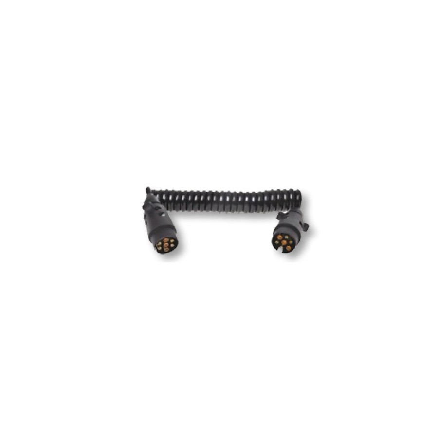 Câble enroulé avec fiche 7 broches - 12v - 3m