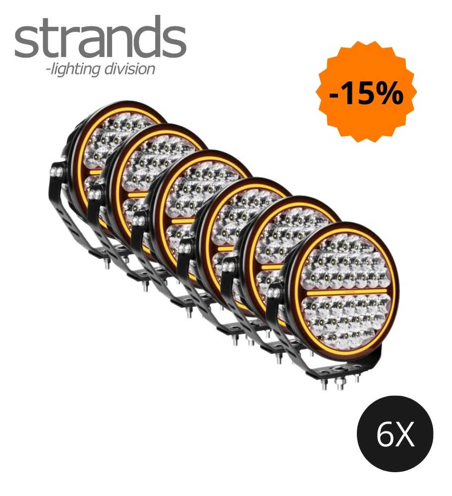 Strands  6 Phares de route Longue portée Siberia Night Ranger 9" noir