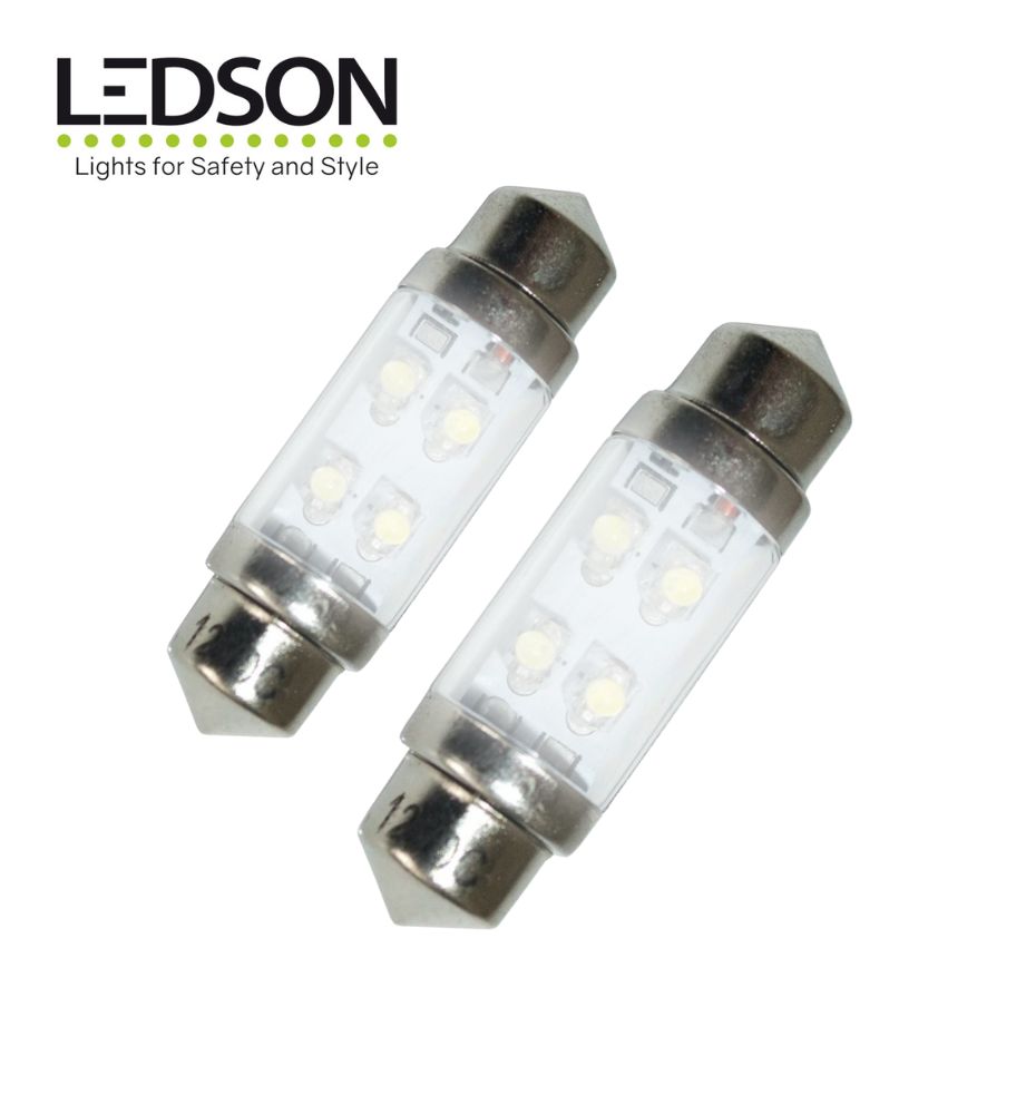 Ledson ampoule navette 36mm 4LED 12v blanc froid