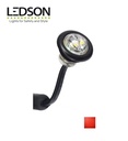 Ledson feu de position rond encastré Rouge  lentille claire 12-24v
