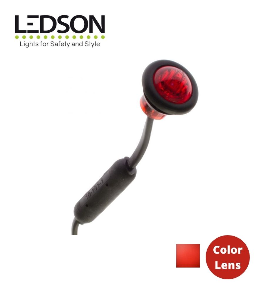[FG360022] Ledson feu de position rond encastré Rouge lentille rouge 12-24v