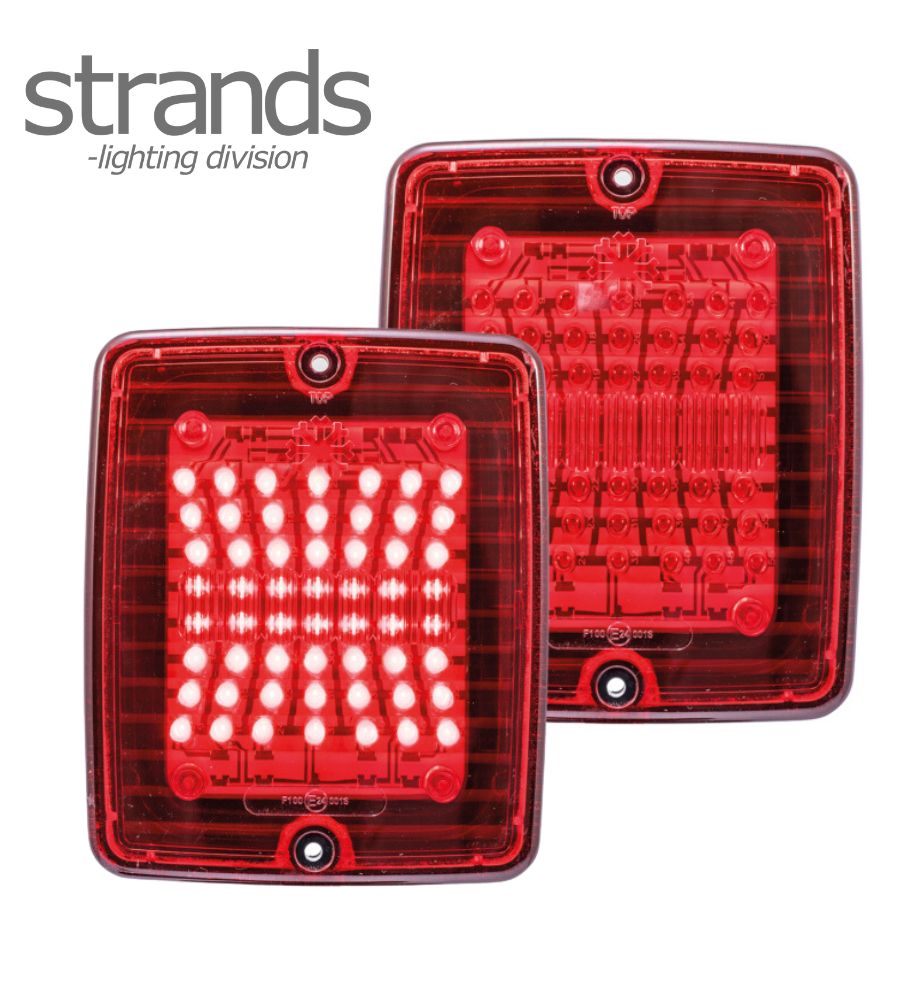 Strands feu antibrouillard rectangulaire lentille rouge Izeled