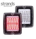Strands feu antibrouillard rectangulaire Izeled lentille transparente