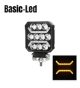 Basic Led Phare de travail carré 15W avec feux de position Orange