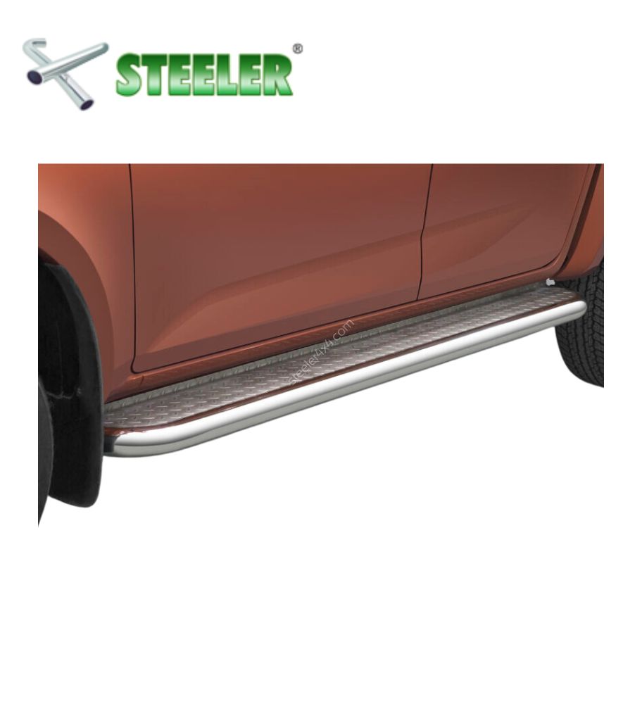 [D-MAX-R2070-PR-i] Marche Pied avec plaque Nervurée Isuzu D-Max 2020-... (Poli)