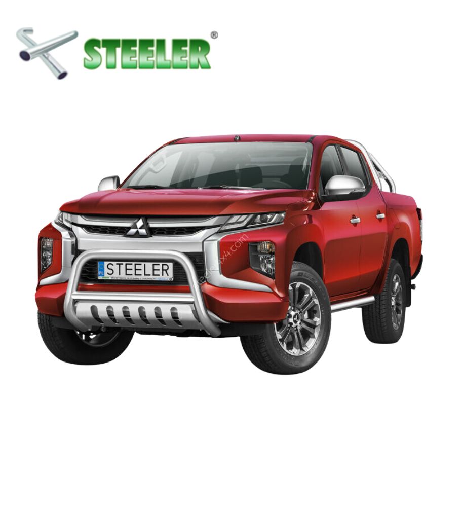 [L200-R1970-04] Buffalo guard with protective plate Mitsubishi L200 2019-... (Poli)