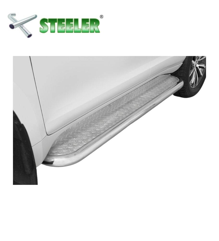 [DLC150-R1770-PR-I] Marche Pied Avec Plaque Nervurée Toyota Land Cruiser 150 2017-... (Poli)