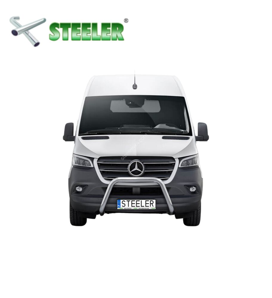 [SPRINTER-R1870-06] Pare Buffle sans barre transversale Mercedes Benz Sprinter 2018-... (Poli)