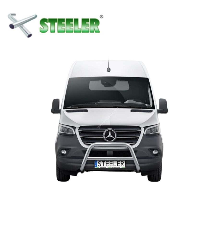 [SPRINTER-R1870-03] Pare Buffle avec barre transversale Mercedes Benz Sprinter 2018-... (Poli)