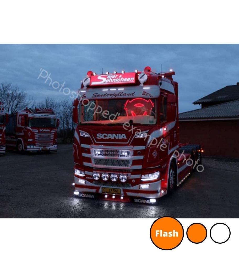 Additional Scania LED position light 2016+ White Xenon and amber + Flash