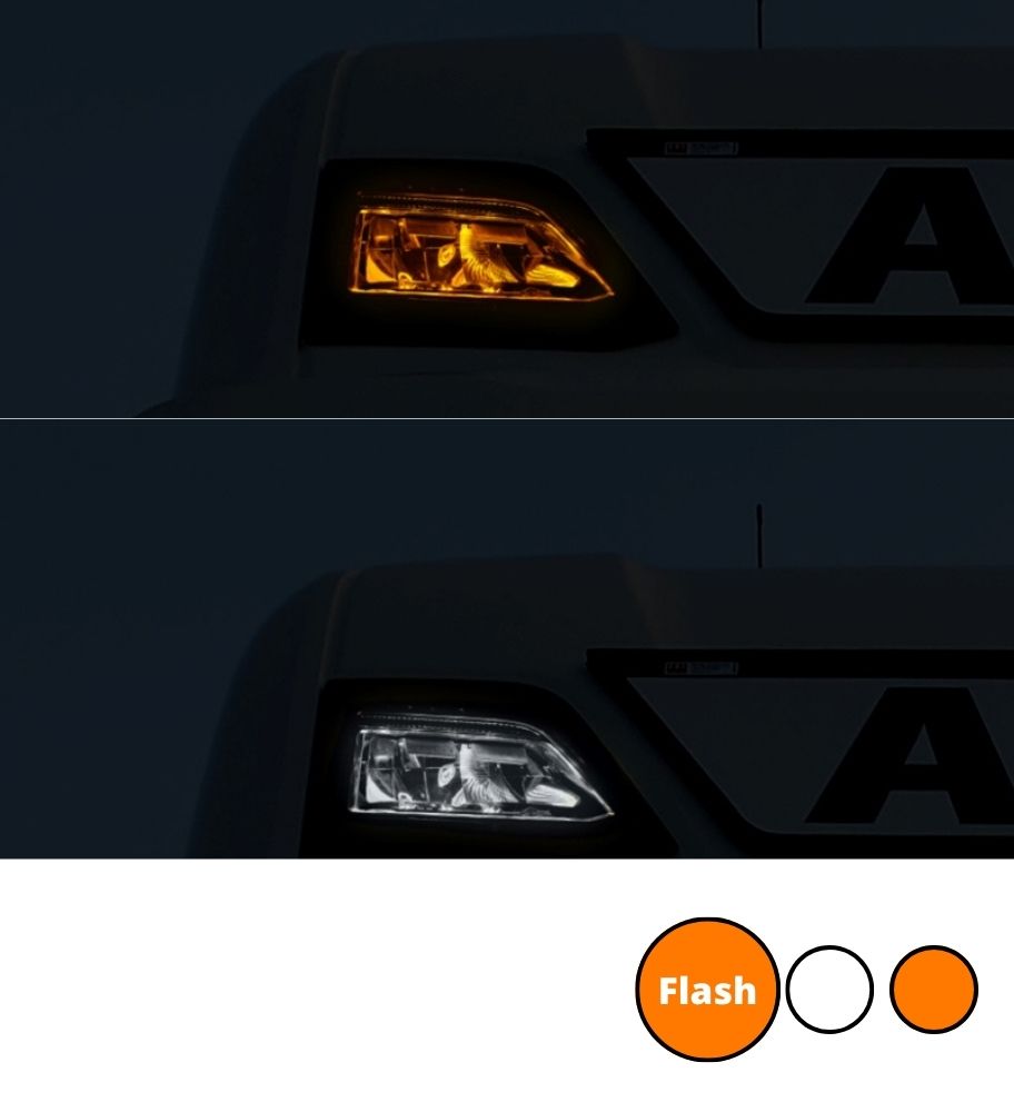Additional position light Scania Top Long Range  2016+ Orange/white + flash