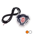 Original Scania badge Orange/white Led edges Frosted base