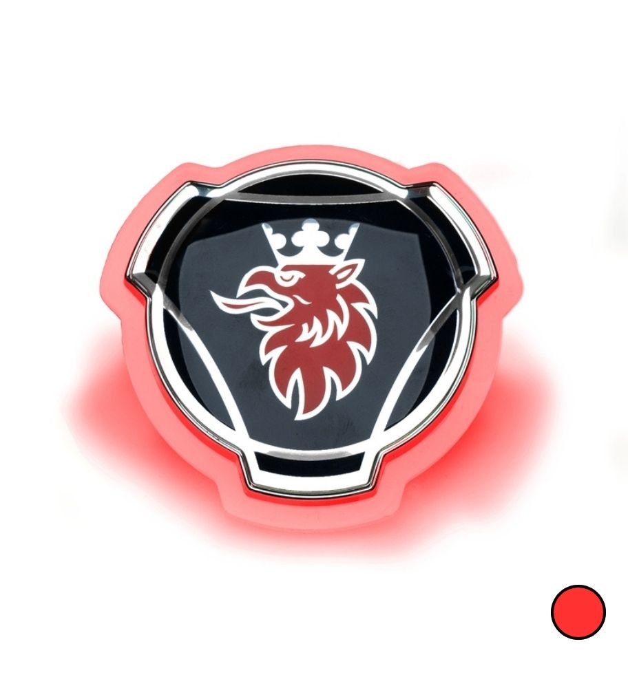 Original Scania badge Red Led edges Frosted base