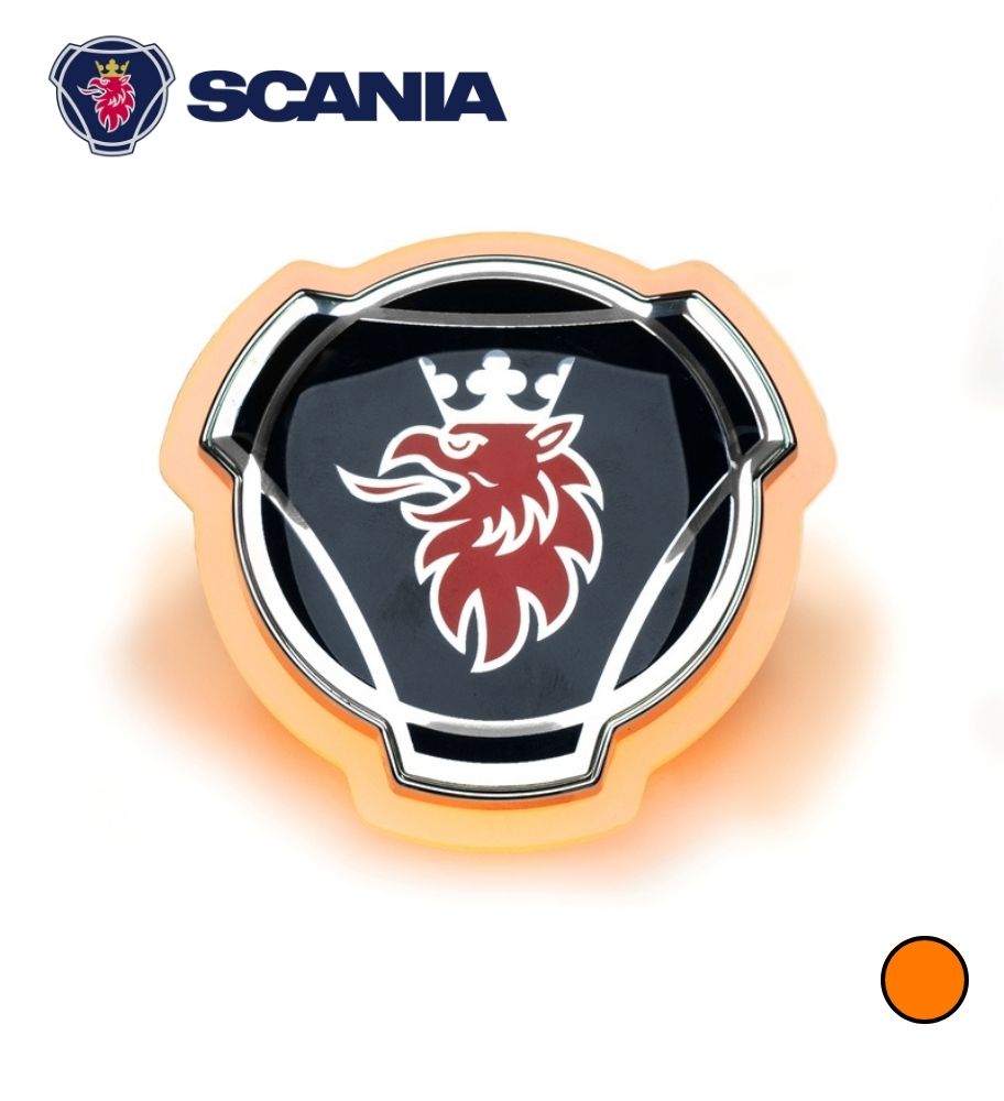 Original Scania badge Orange Led edges Frosted base