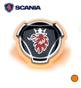 Original Scania badge Orange Led edges Frosted base