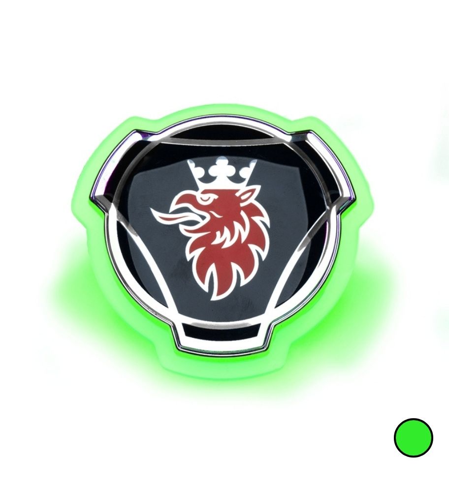Emblème Scania d'origine bords Led vert Base givrée