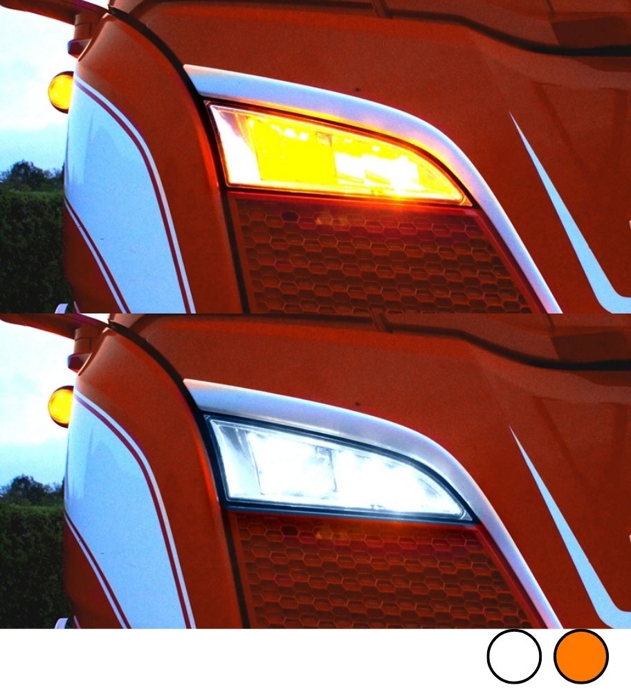 Additional position light for Scania main beam 2016-2022 White/orange