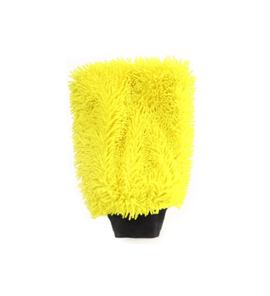 Yellow microfibre wash glove