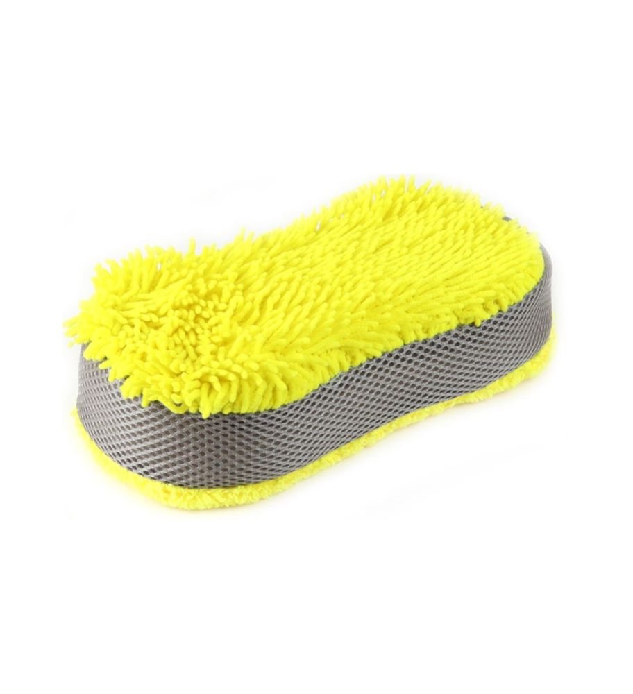 Eponge de lavage de voiture en microfibre jaune 