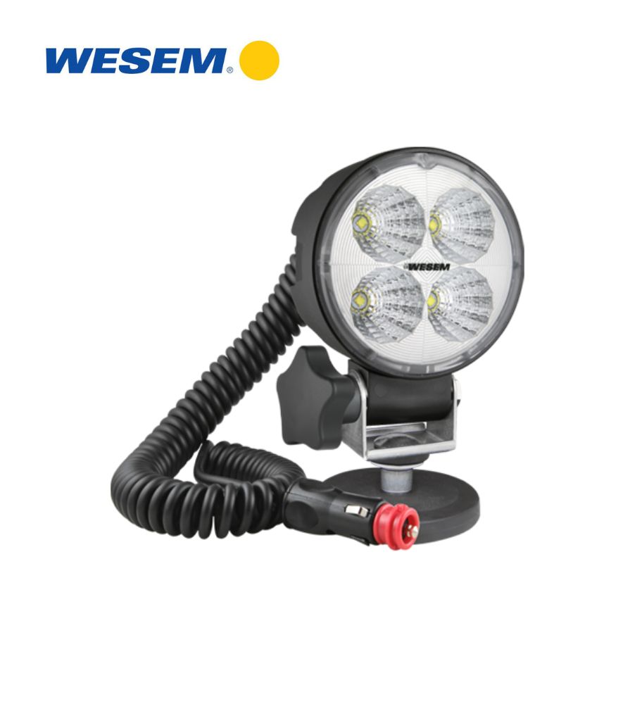 Wesem Round Worklight CRC5 1500lm 18W 58° Cig Lighter Magnetic Holder