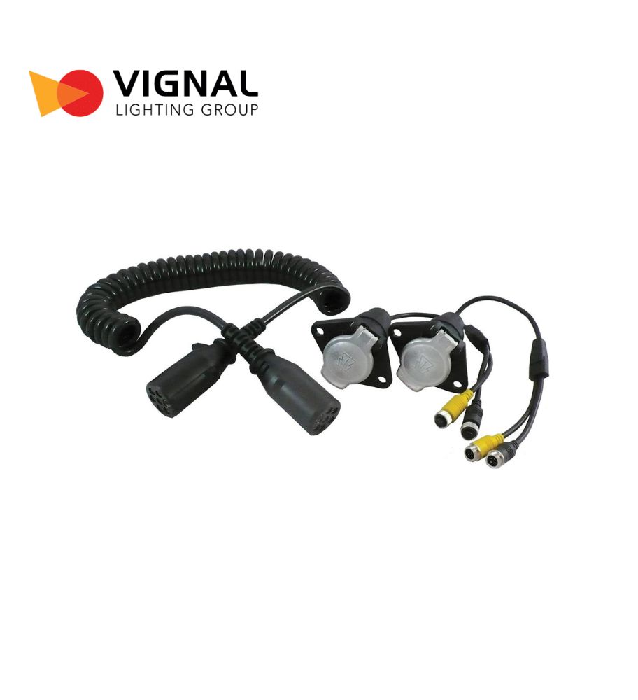 Vignal Câble 7p/12/24v spiralé de liaison pour 2 caméras
