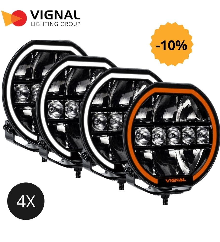 [PL16078DA] Vignal 4 phares de route longue portée 9" 5190lm 144W