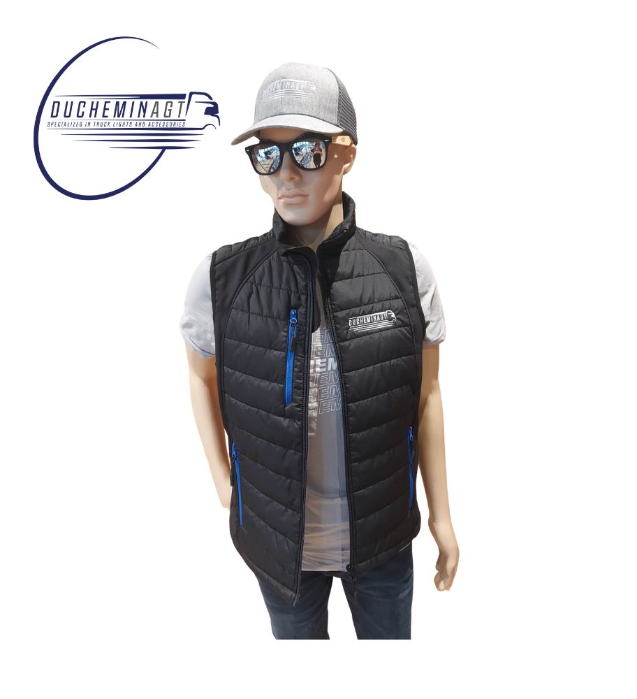 Ducheminagt Veste Homme bleu sans manches avec tirette