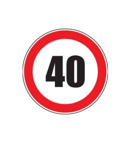 Adhesive speed limit disc 40KM/H