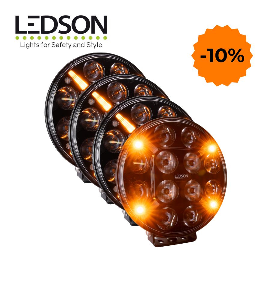 Ledson 4 Phares de route longue portée Pollux 9+  avec voyant Powerboost Gen3