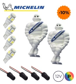 [M1058BBleu] Kit Michelin 40cm feu de position 24V Double (bleu)