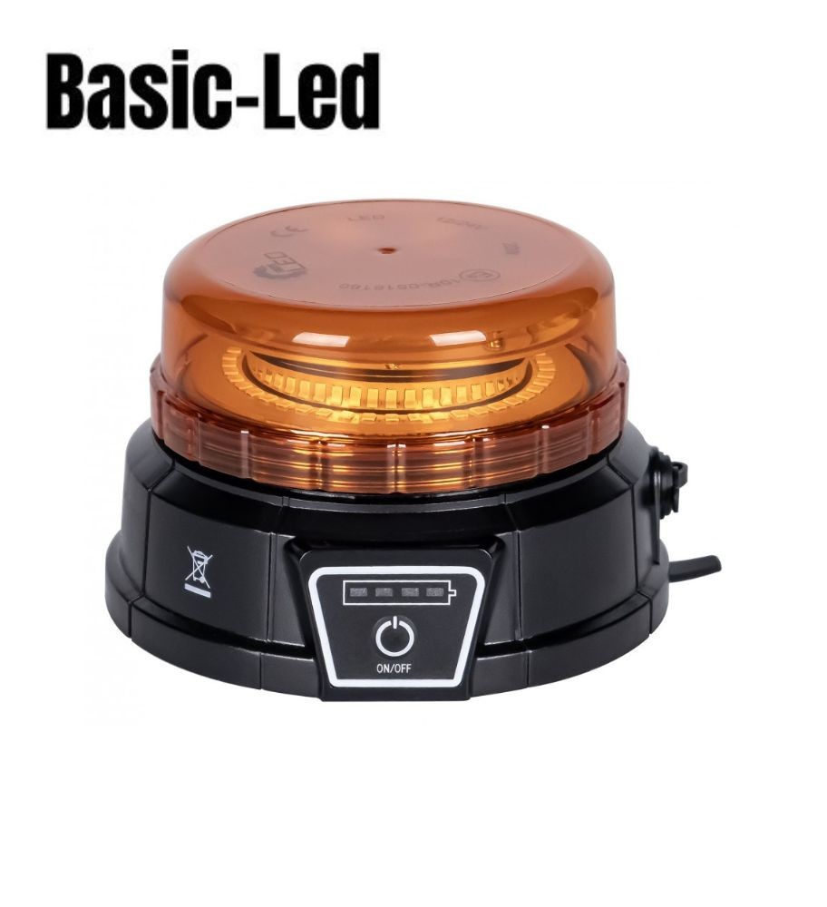 Basic Led Gyrophare Magnétique 20W télécommande orange