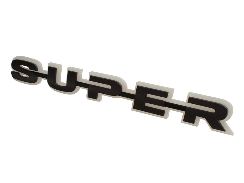 Base lumineuse LED pour logo Scania SUPER d’origine blanc/orange