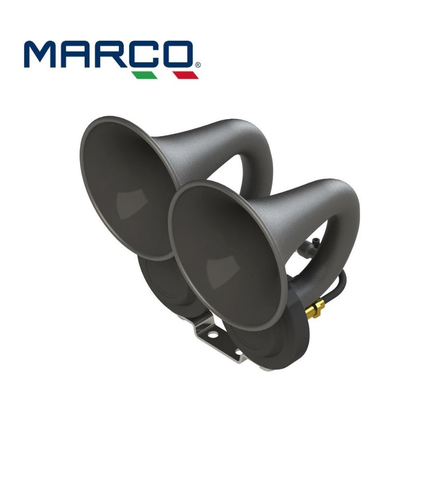 [K11012213] Marco trompette à air en plastique noir 2 cornets 24v